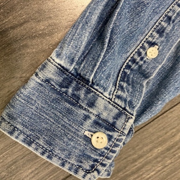 BAPE A Bathing Ape Women's Denim Floral Button Up Shirt Size S - Picture 7 of 11